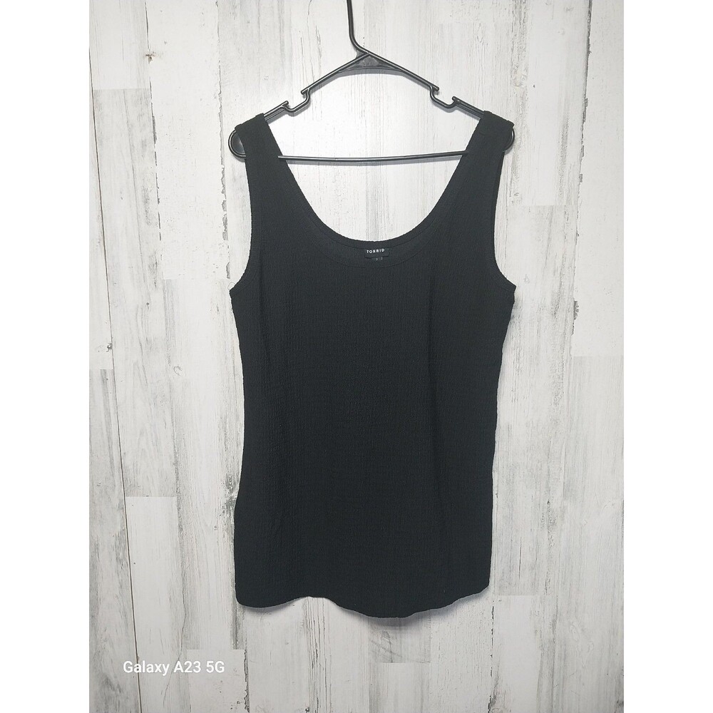 Torrid Black Textured Tank Top Size 2X